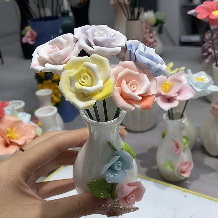 陶瓷纯手工捏花设计