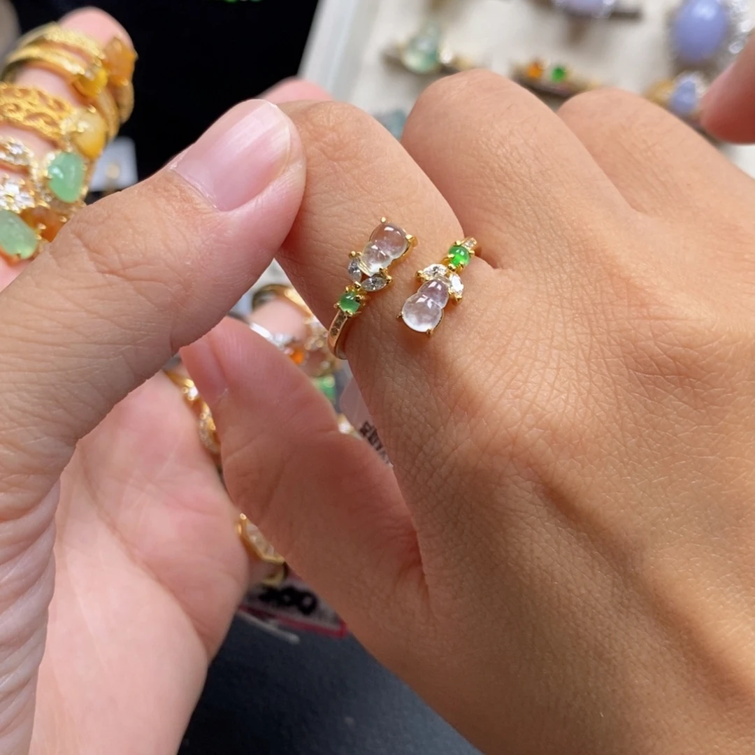 午***茶翡翠银S925镶嵌戒指