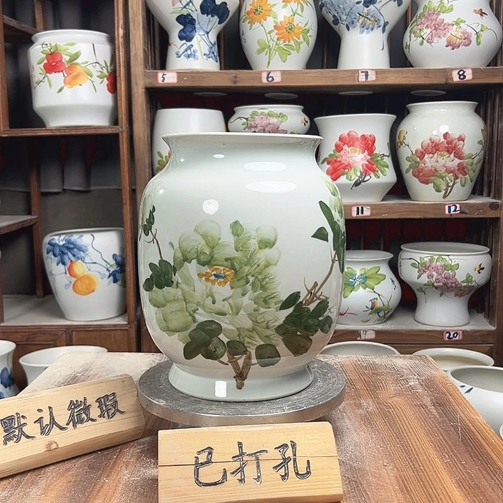 摆件冬瓜绿绿绿牡丹新款新款陶瓷