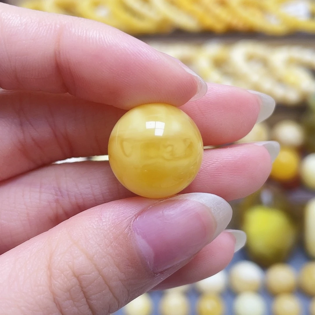 未镶嵌琥珀裸石16.7mm圆珠
