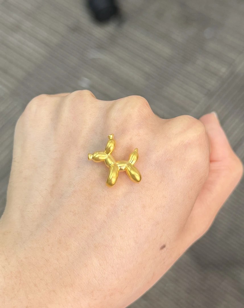 足金999 气球小狗狗吊坠