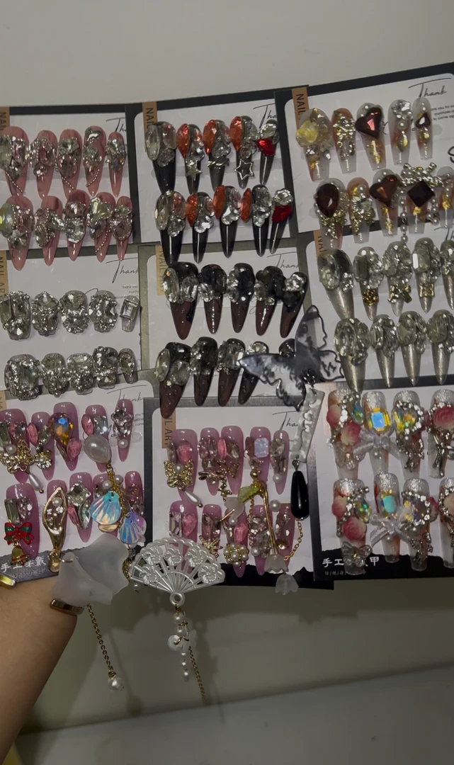 满钻穿戴甲直播间扣号下单备注编码