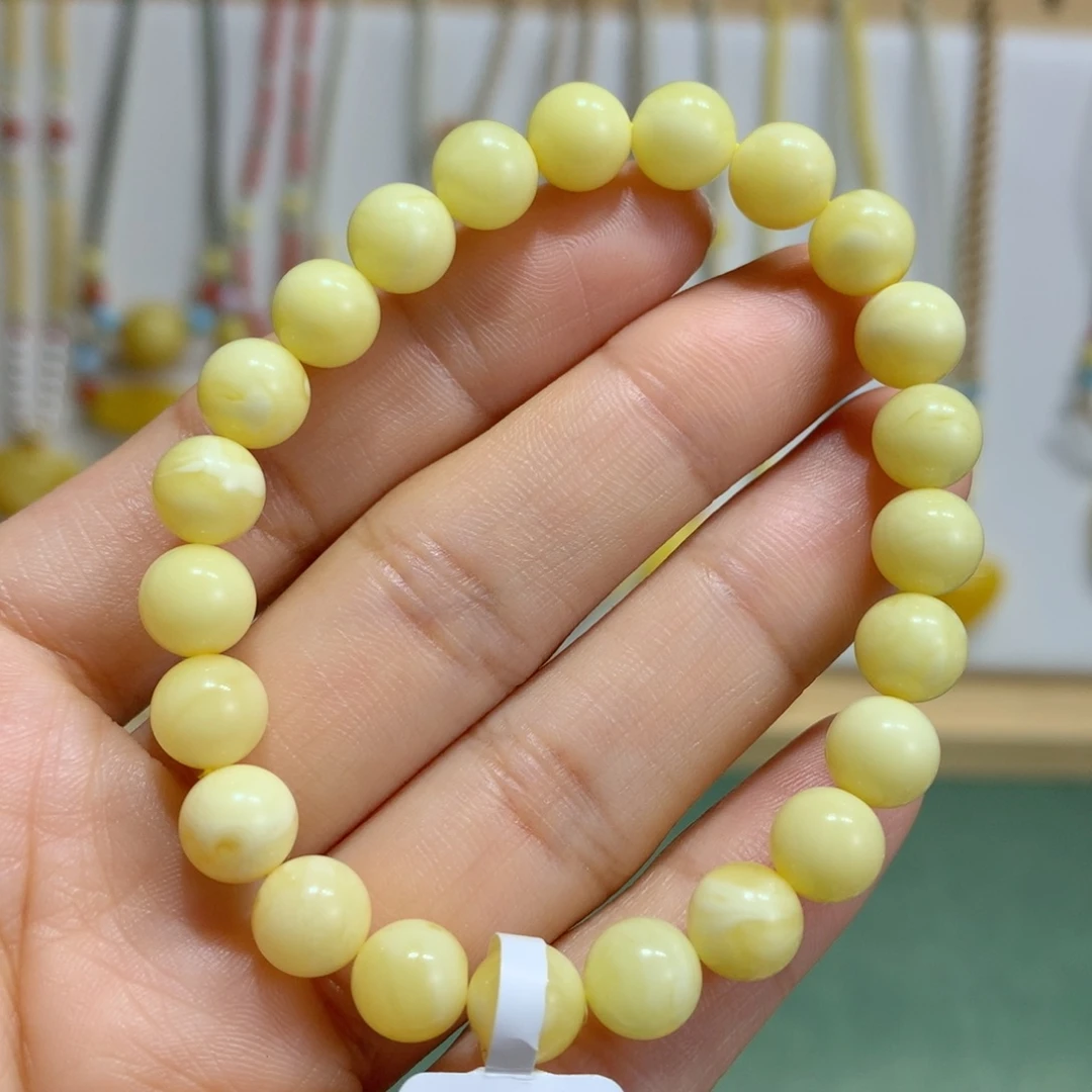 蜜蜡未镶嵌手链7.8mm