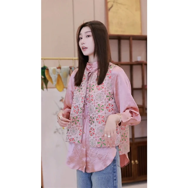 早春新款2025今年流行新中式中国风超好看显瘦衬衫马甲两件套装女