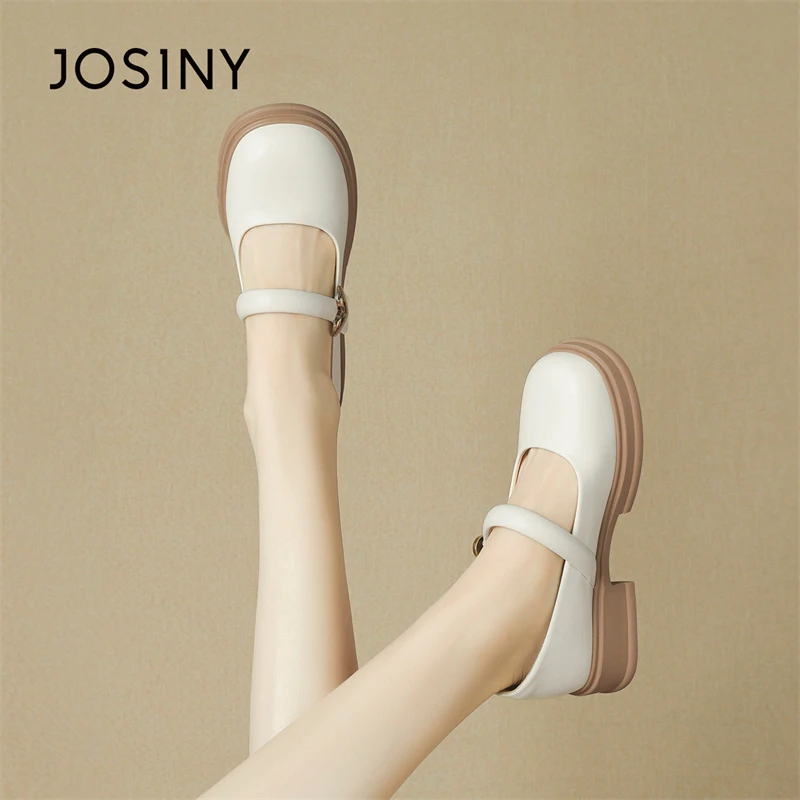 卓诗尼2025爆款女生春季单鞋厚底防滑学院风时尚乐福鞋休闲松糕鞋