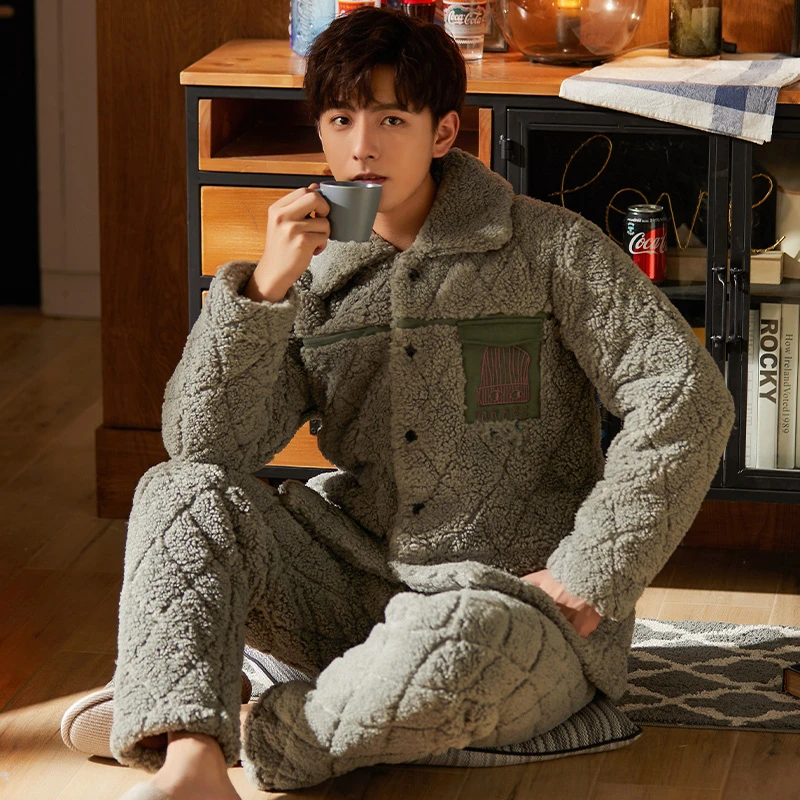【夹棉】冬季睡衣男秋冬睡衣家居服睡衣男冬加厚加绒881940