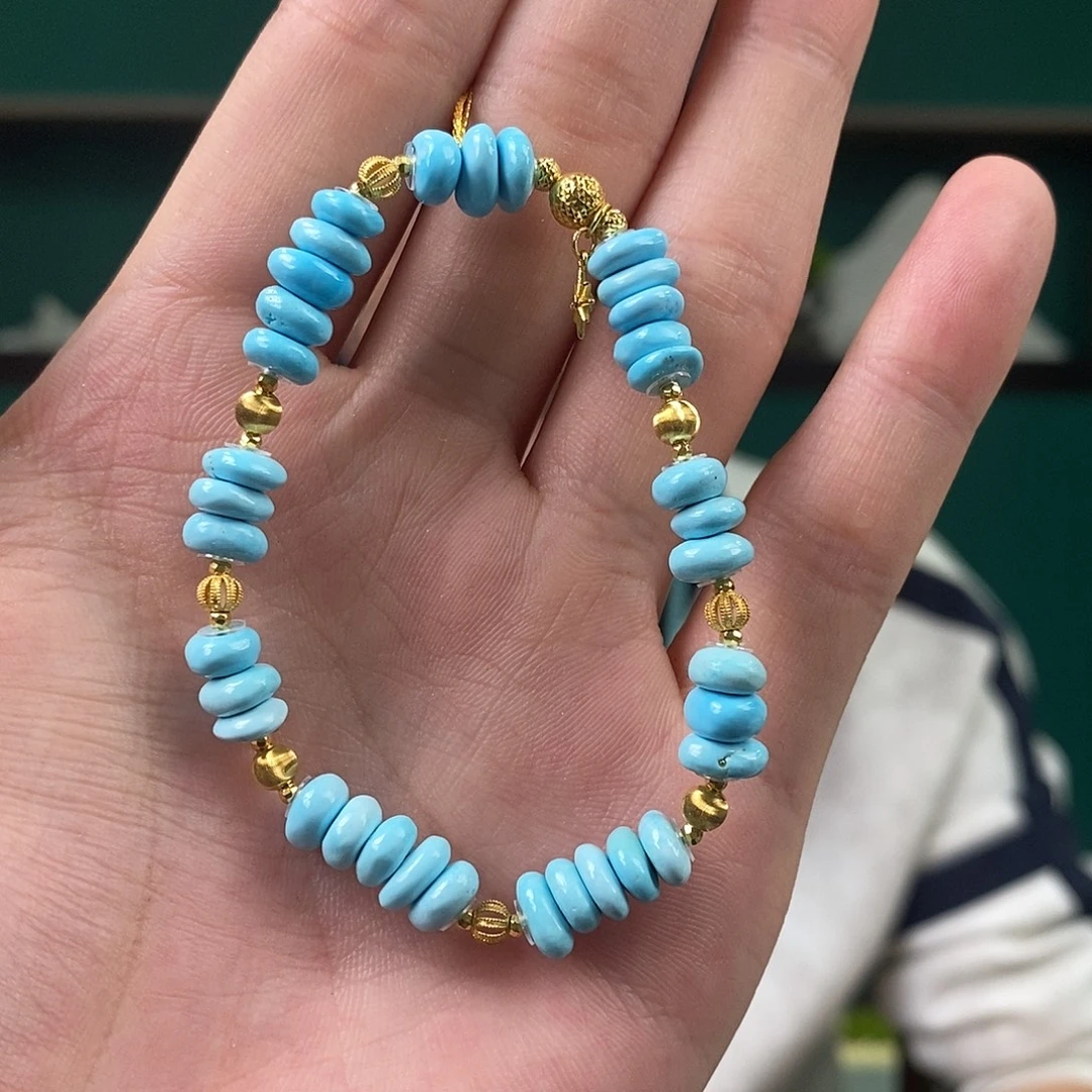 绿松石18K金镶嵌珠宝奇石