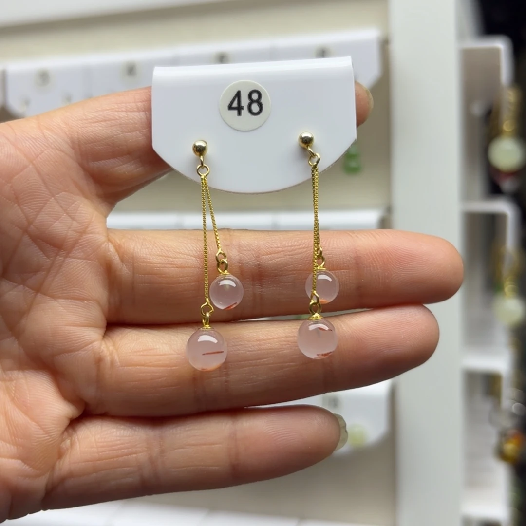 南红玛瑙银S925镶嵌耳饰