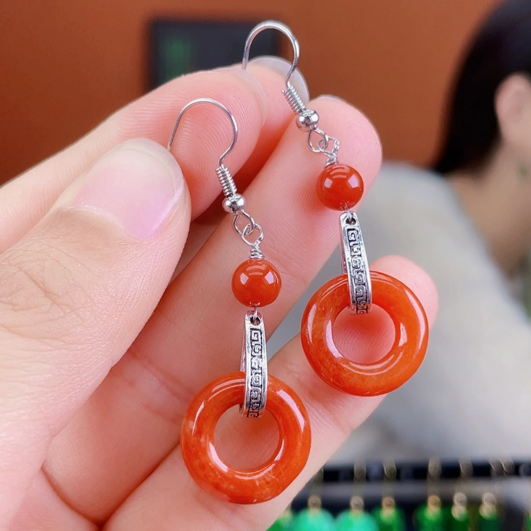 翡翠未镶嵌耳饰饰品