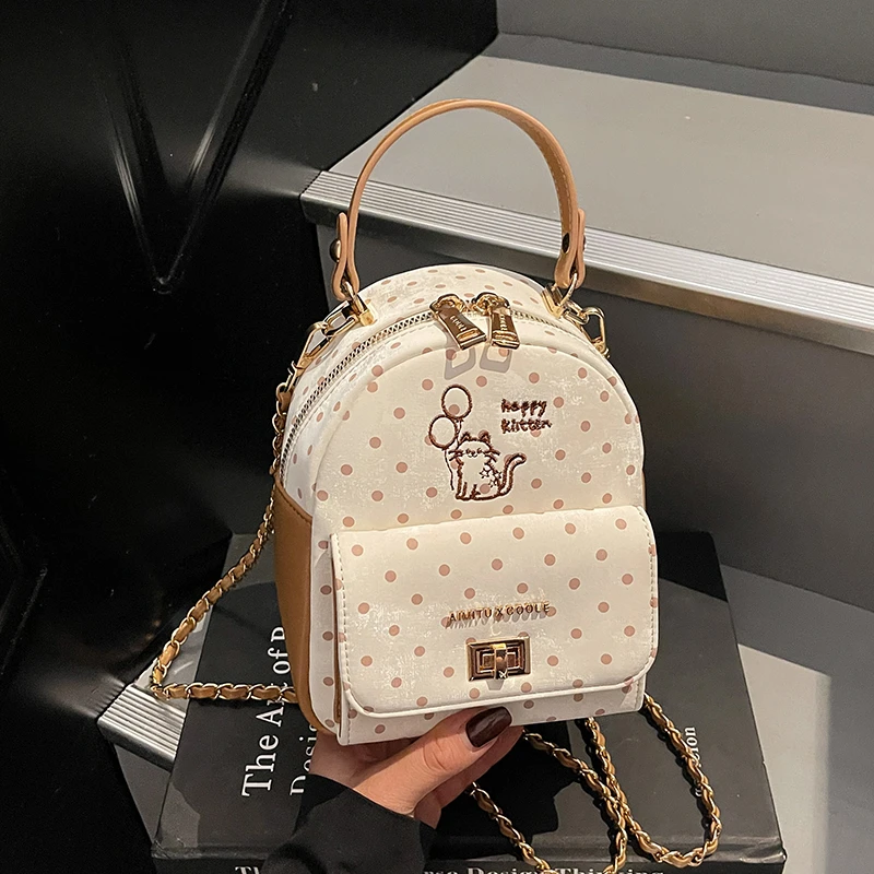 艾米兔 X COOLE女包2025新款日常百搭链条手提包波点轻便双肩包