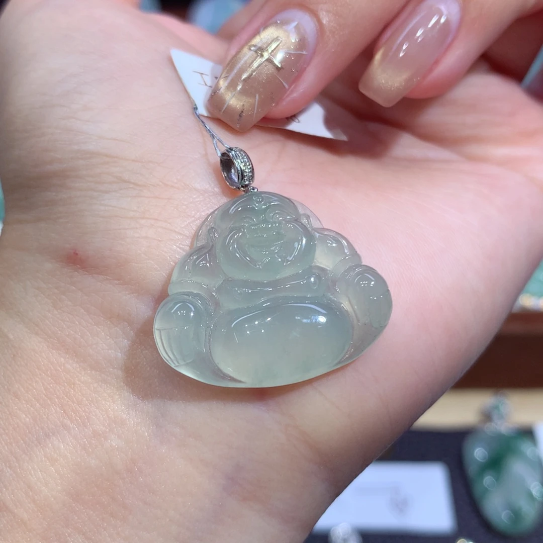 吊坠(不含链)18K金镶嵌翡翠