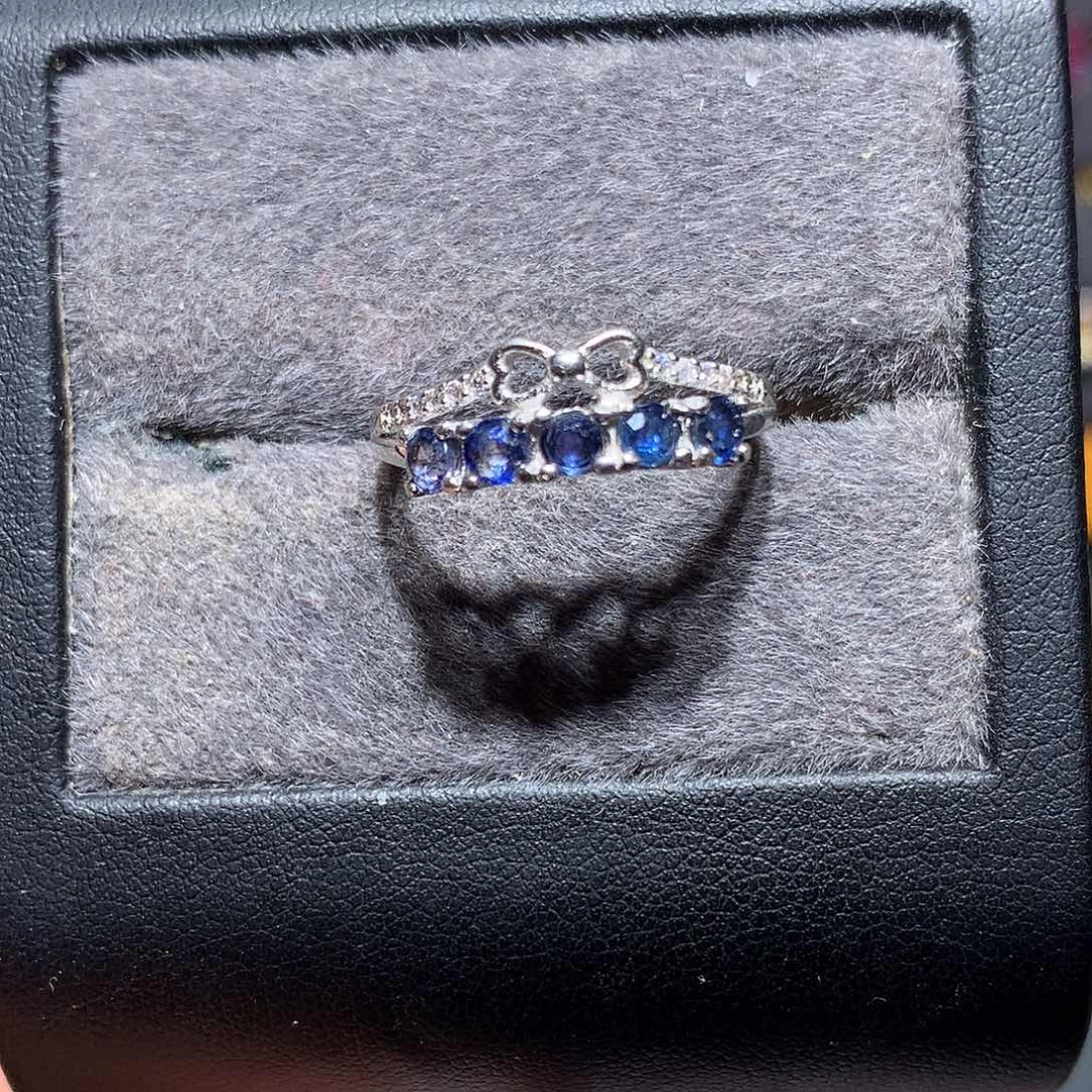 蓝宝石戒指银S925镶嵌