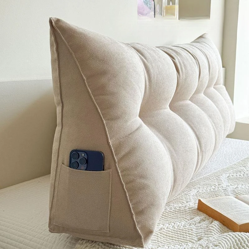 家日式极简榻榻米软包北欧床头靠垫纯色靠背床上大长靠枕