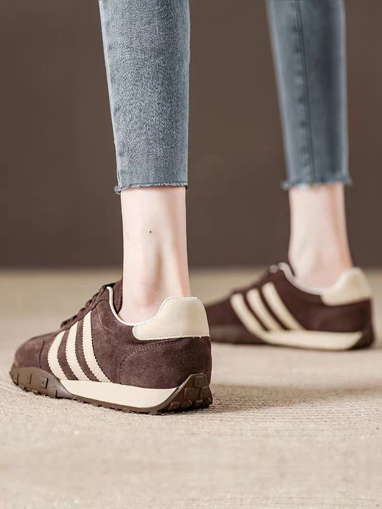 复古德训鞋女冬季新款百搭平底休闲运动鞋阿甘跑步鞋板鞋 3150-12