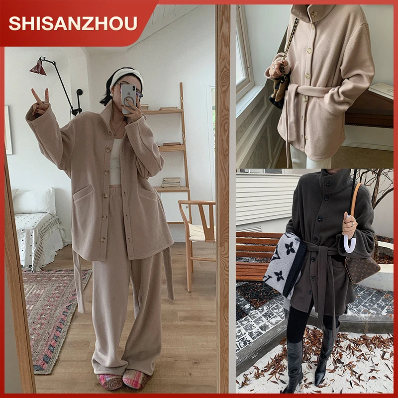 十三粥 多幅面孔 简约大气外套裤子套装女秋冬时尚百搭通勤实穿