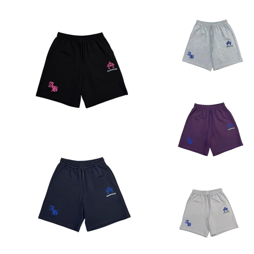 [M]黑灰蓝紫六色十字刺绣简约百搭时尚儿童休闲短裤（夏日炎炎）