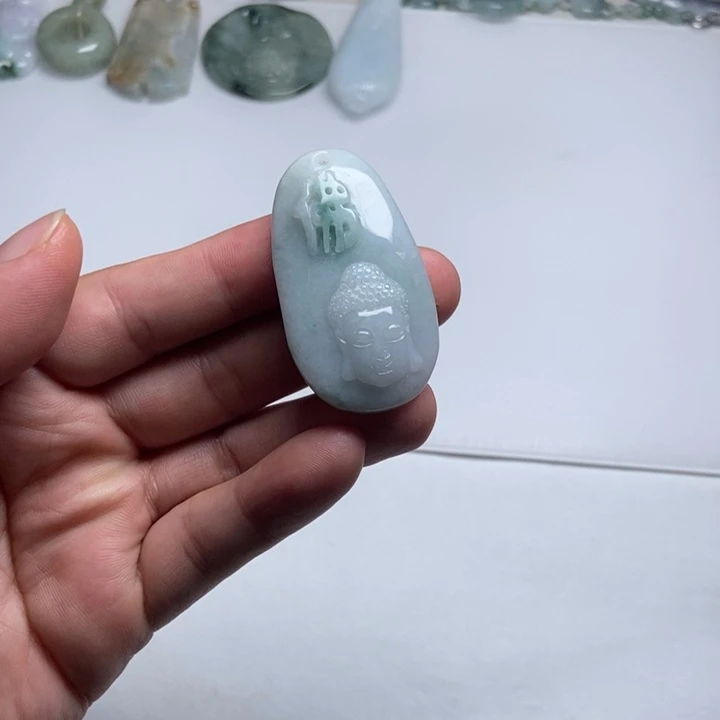 翡翠未镶嵌颈饰佛头10