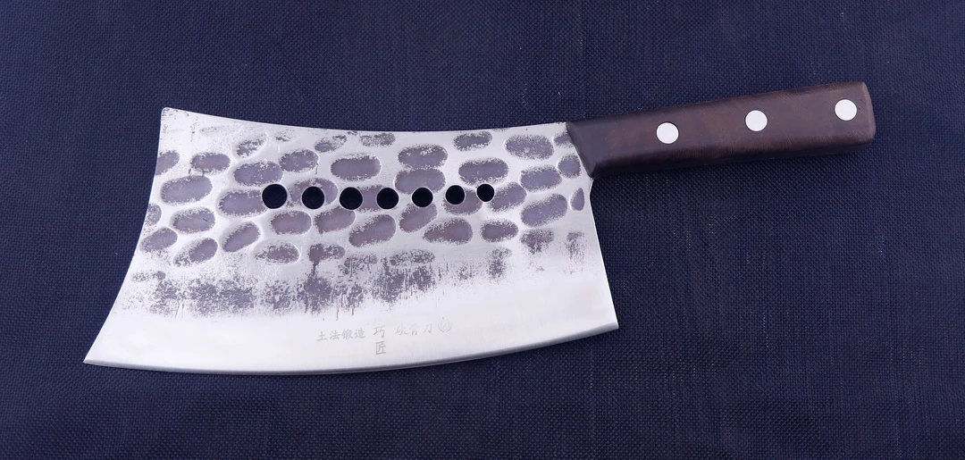 仟巧匠轨道钢土法手工锻打2.6斤商用大砍骨刀