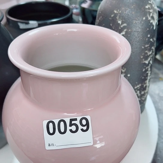 摆件口11高24陶瓷花瓶摆件0059微瑕
