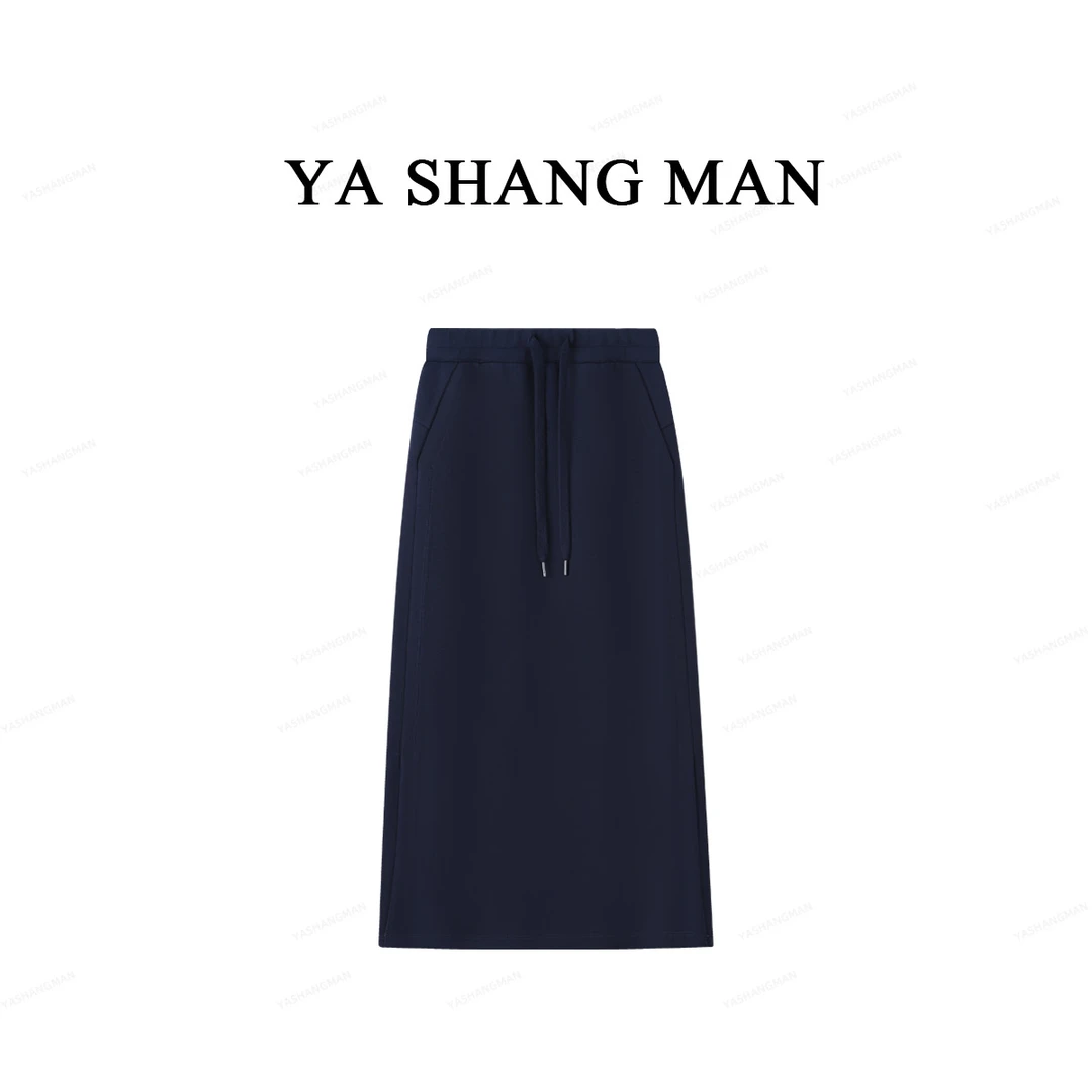 Lu家同款 YASHANGMAN 休闲运动百搭高腰显瘦开叉半身裙 Q25611