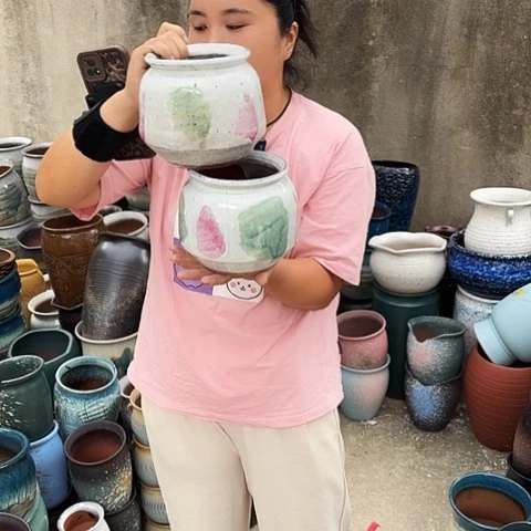 瑕疵两个盆子。