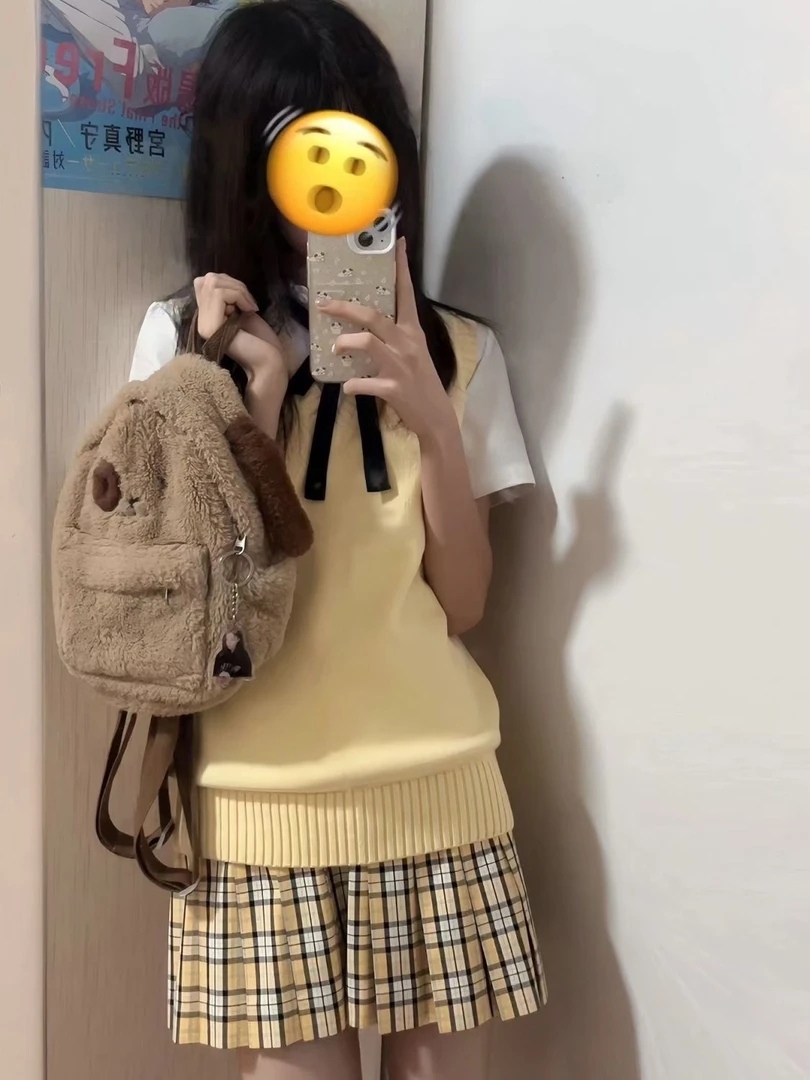 小杏中原创正版jk制服格裙女夏季纯色短袖上衣刺绣衬衫学院风套装