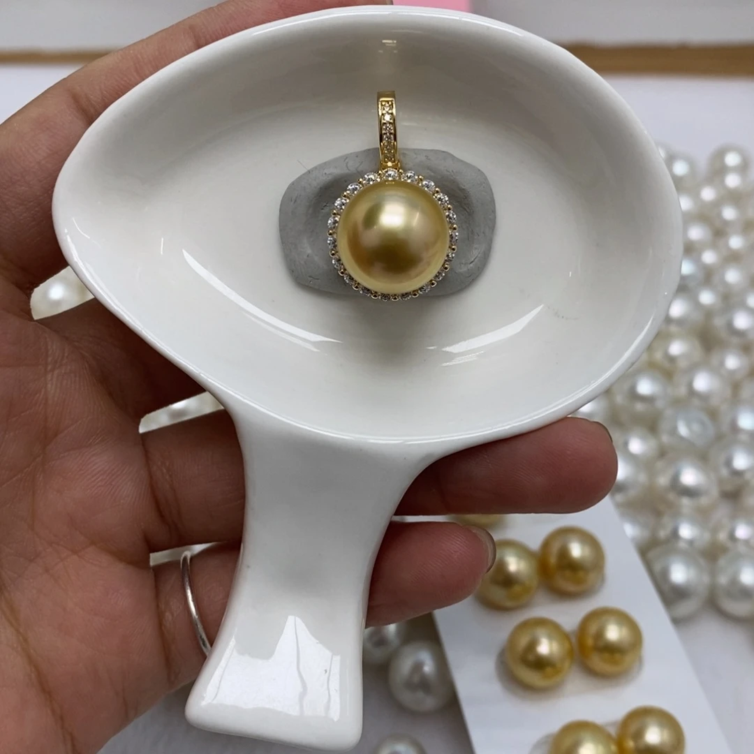 裸珠海水珍珠12.7，圆珠