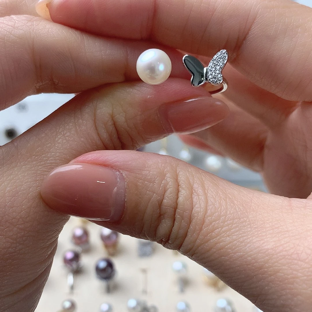 淡水珍珠耳饰银S925镶嵌