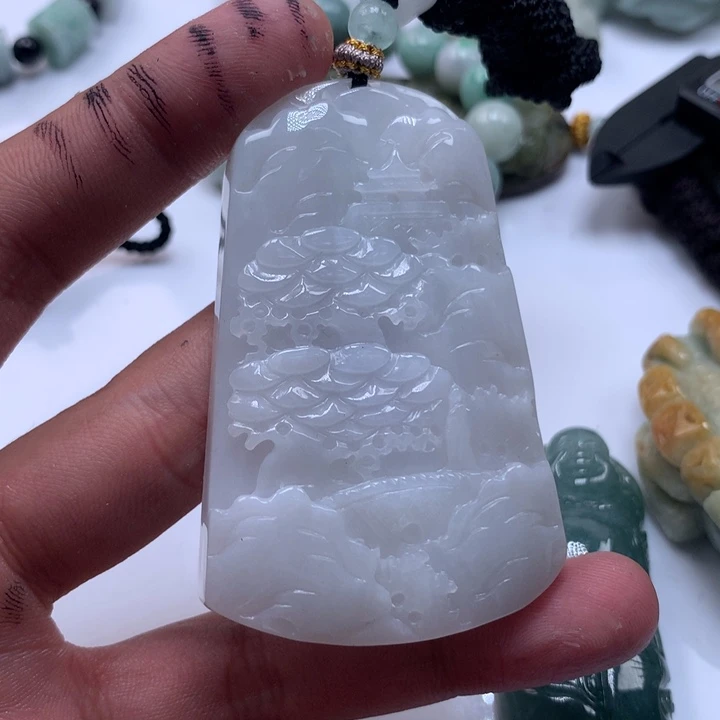 颈饰未镶嵌翡翠保真天然a货翡翠