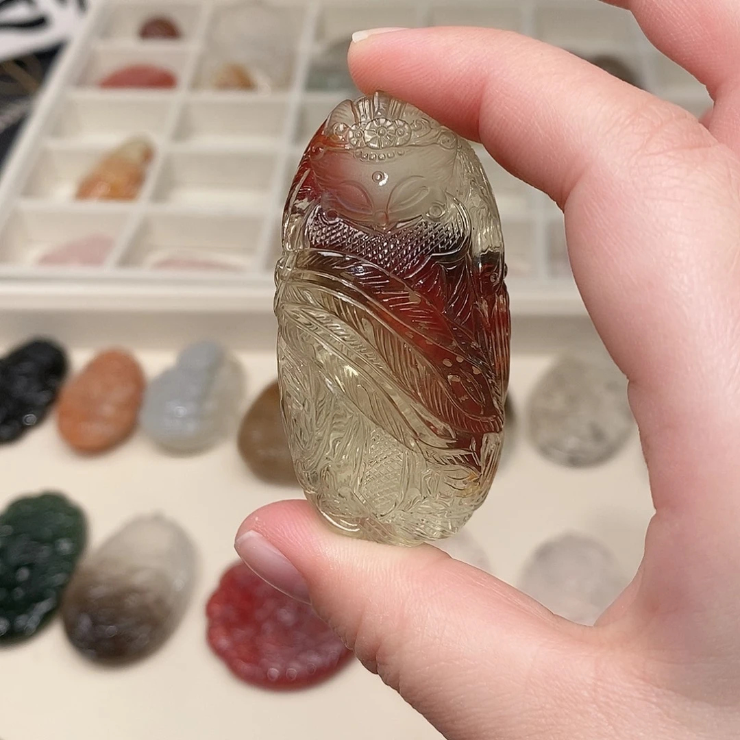 未镶嵌水晶颈饰黄水红胶花