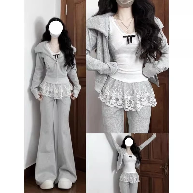 美式甜辣白色蕾丝下摆吊带背心女春夏带屁帘叠穿修身无袖内搭上衣