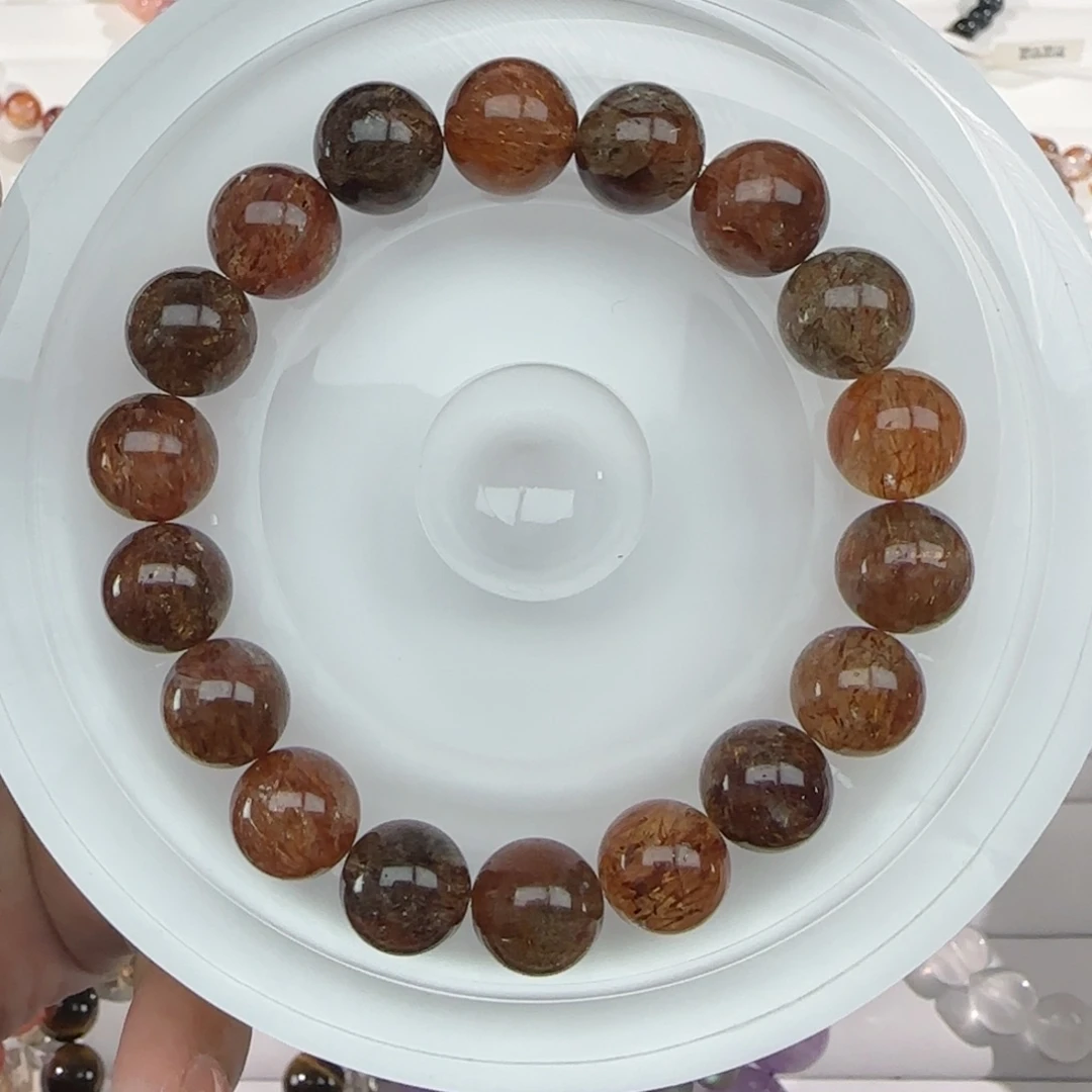 手串水晶未镶嵌024黑金超七水晶11m