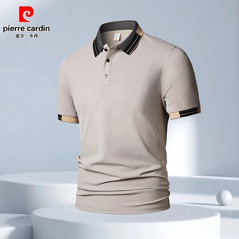 皮尔卡丹爆款夏季短袖T恤男士中年爸爸装商务休闲宽松大码POLO衫