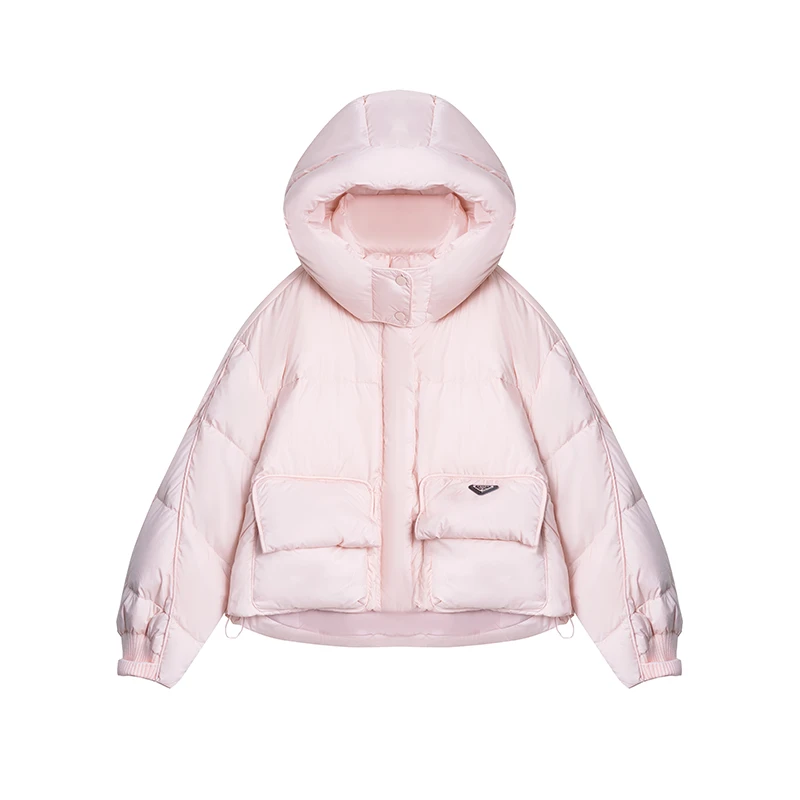 【私人高定】连帽三角标大口袋短款百搭时尚羽绒服A2773