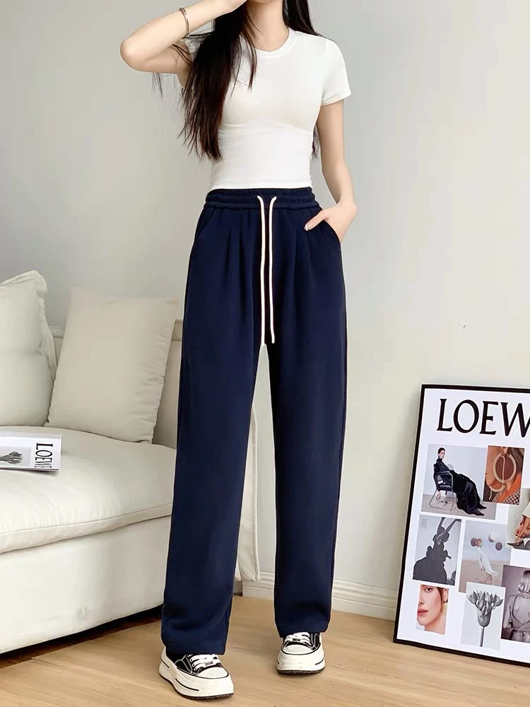 【清仓】显瘦高腰香蕉库松紧腰抽绳弯刀裤小个子宽松运动卫裤