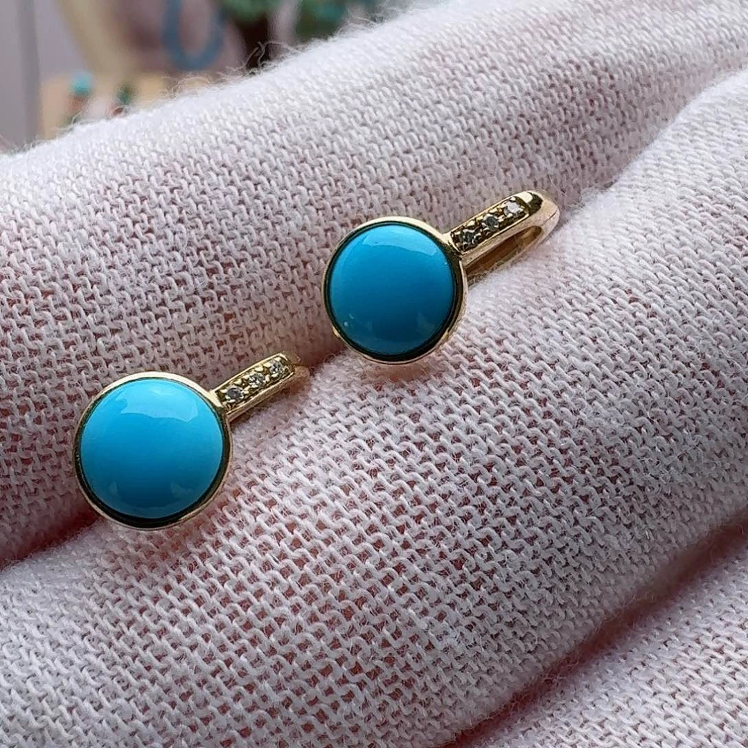 绿松石珠宝奇石18K金镶嵌