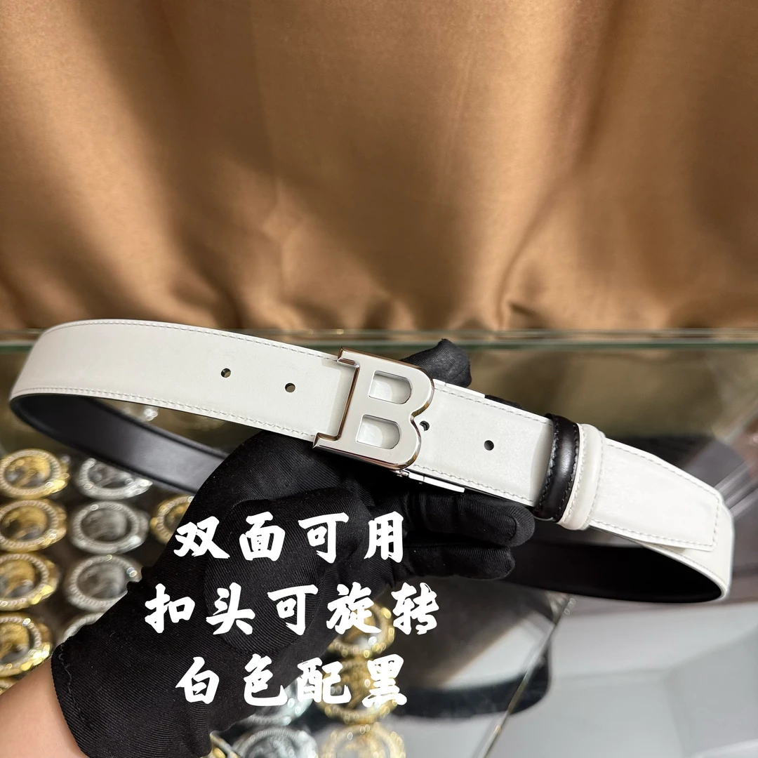 新款男士皮带百搭高档休闲B字母牛皮腰带青中老年时尚商务年轻潮