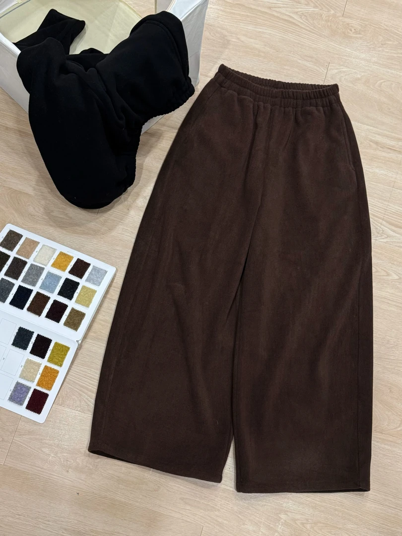 3008#【海盐眠冬】高品质保暖加绒加厚阔腿裤