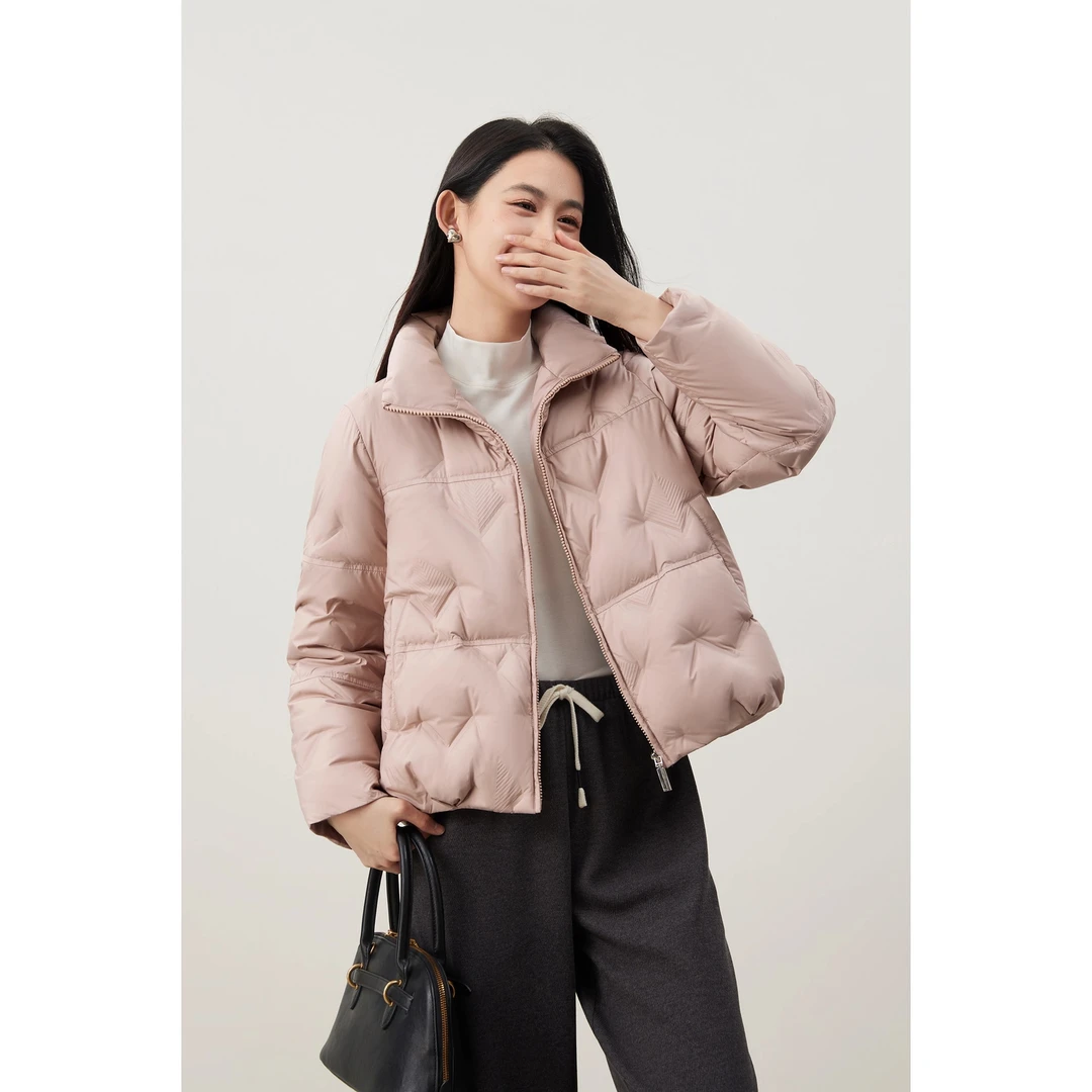 90白鸭绒加厚羽绒服女短款2025秋冬新款时尚洋气保暖显瘦立领外套