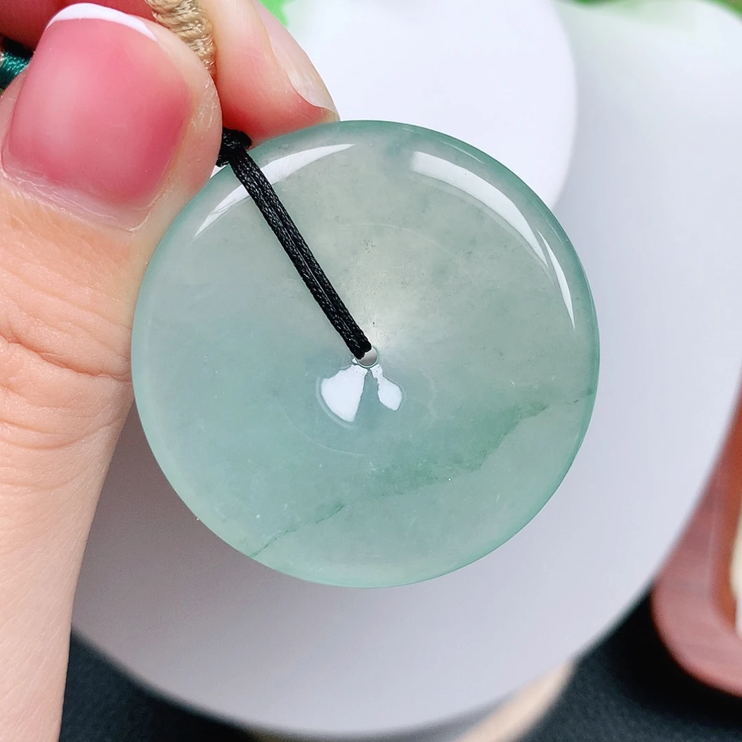 翡翠未镶嵌颈饰平安38-5.5