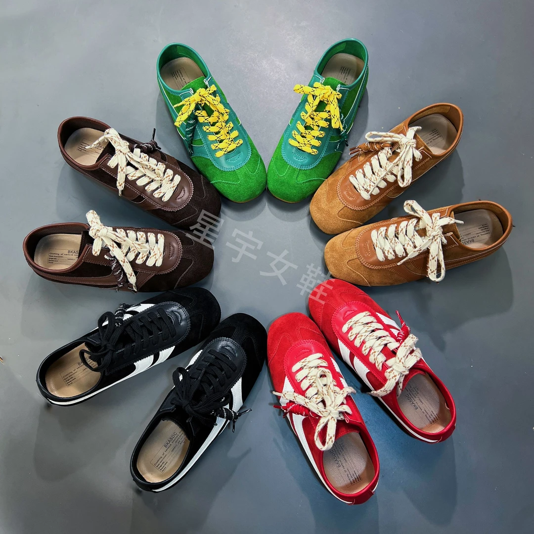 反绒皮复古德训鞋2025新款流苏挂坠休闲女鞋增高潮流运动阿甘女鞋