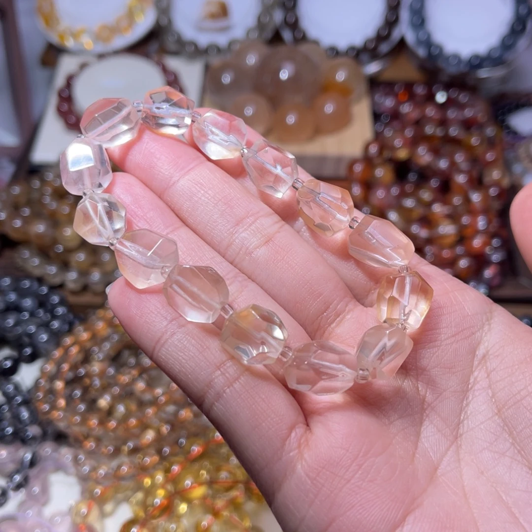 未镶嵌水晶手串粉运随形