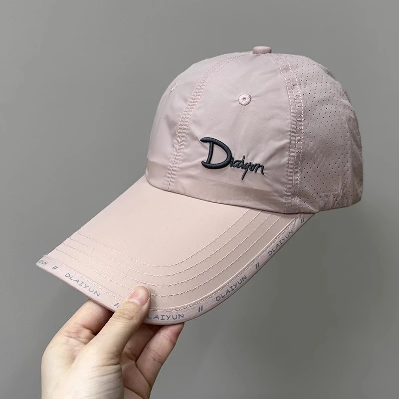 速干棒球帽女2024新款大帽檐美式防晒遮阳帽男款运动夏粉色鸭舌帽