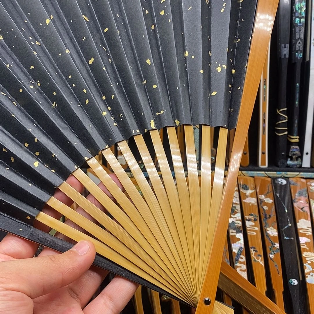 扇子《半老玉竹三合青直方》