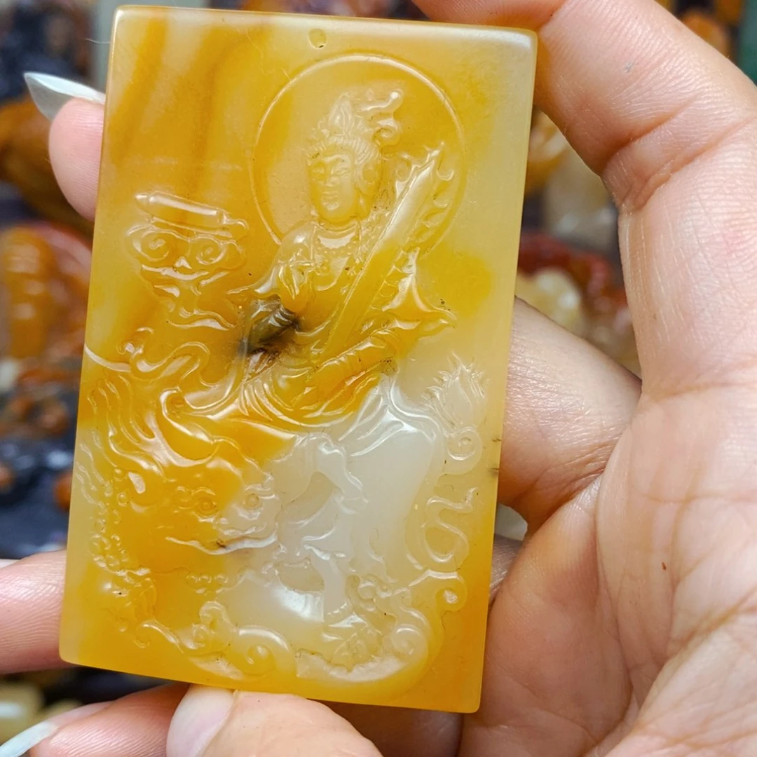 石英质玉（黄龙玉）未镶嵌吊坠(不含链)
