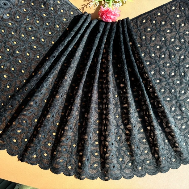 多款加宽可选弹力蕾丝花边布料用于服装裙子装饰DIY手工辅料黑色