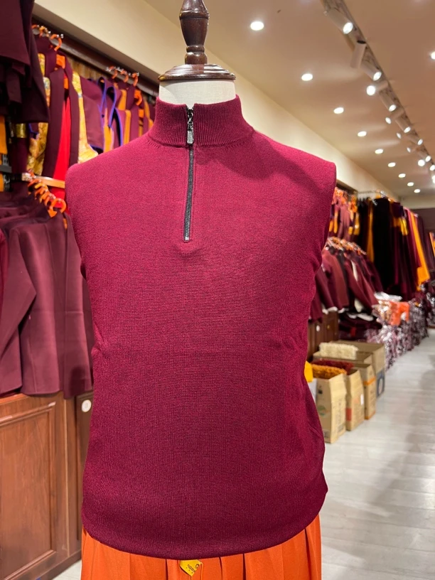 经典半拉链立领毛衣，僧服内搭