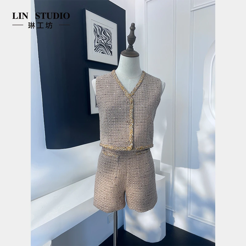 【特殊活动款 不支持退换 马甲】琳工坊金色小香风马甲复古