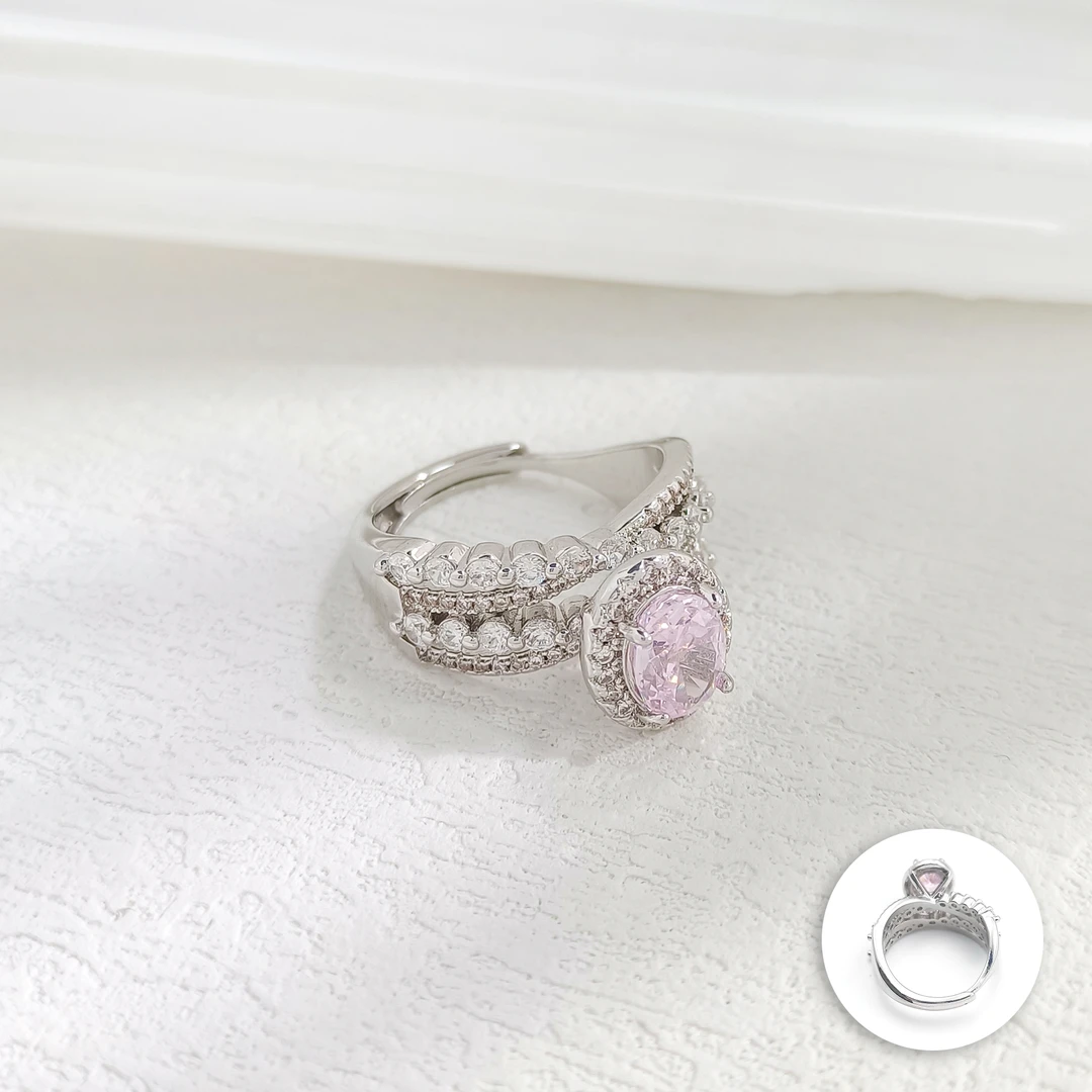 铜合金合成锆石戒指 WBLM-006959【新荷季光】戒指轻奢时尚精致