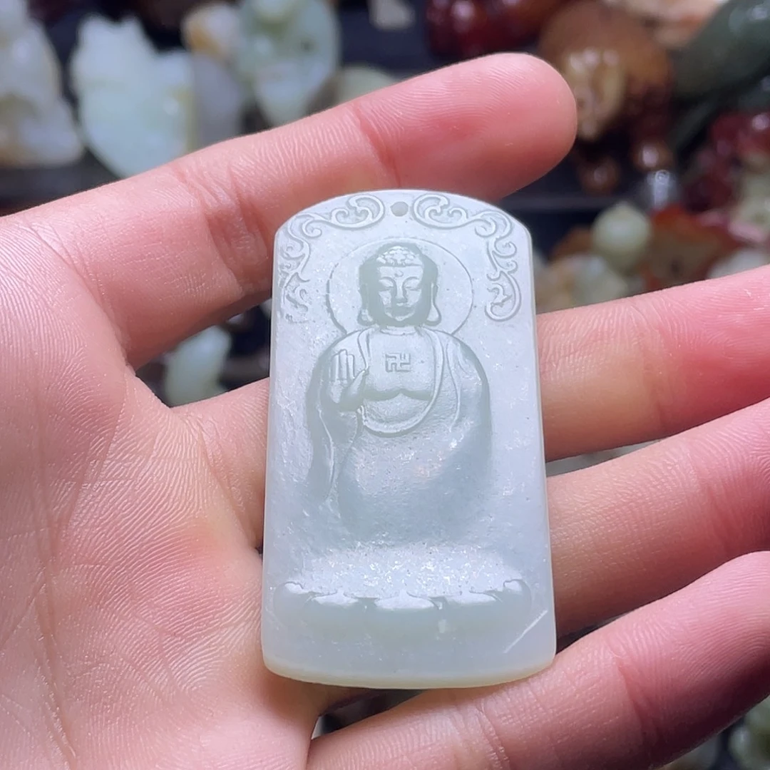 青***杨和田玉（糖玉）未镶嵌颈饰